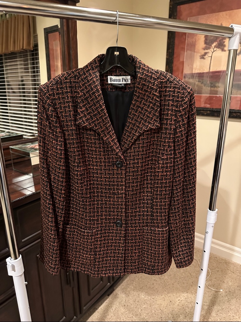Nordstrom Tweed Blazer - Black & Rust